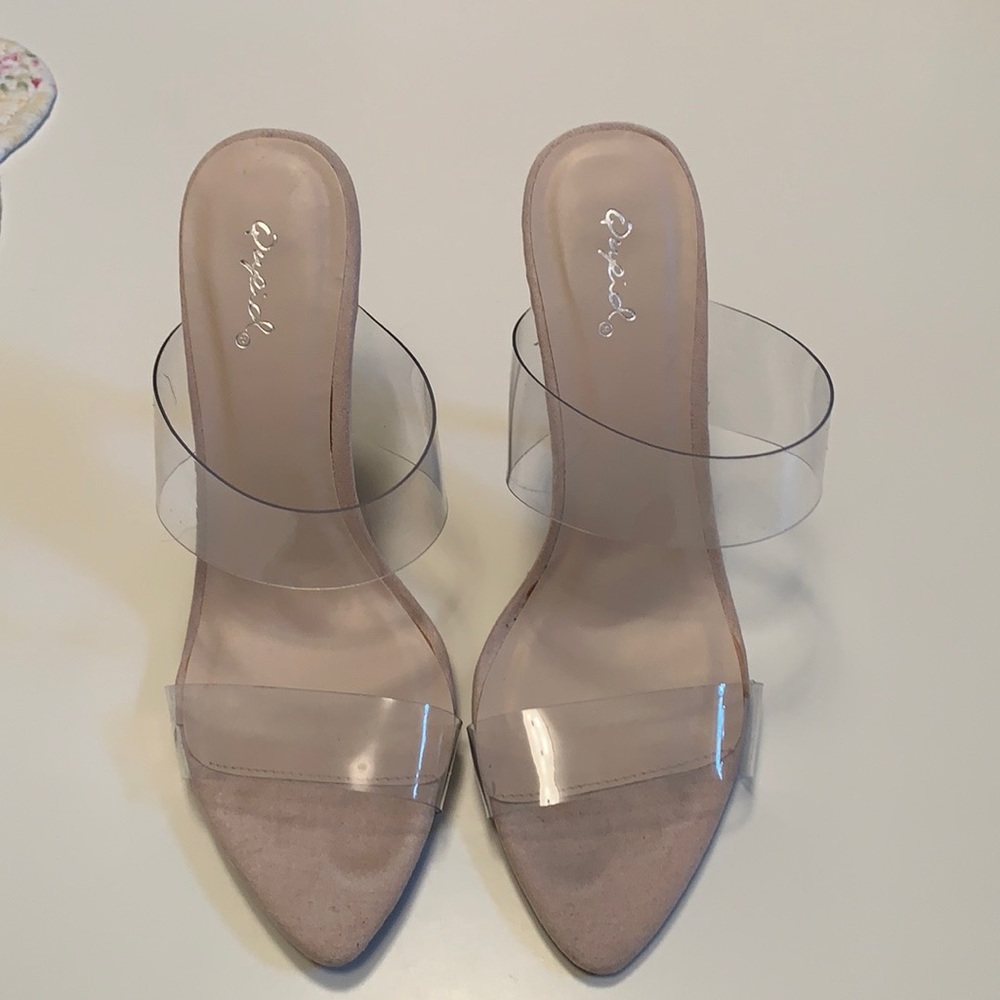 Transparent PVC slide heels